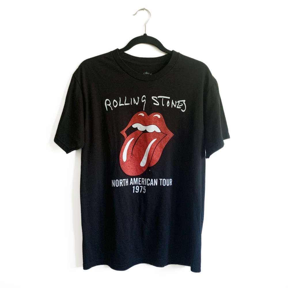 The Rolling Stones T-Shirt North American Tour 1975 Black Short Sleeve